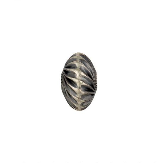 Picture of Sterling Silver Navajo Pearl Style by JCK, 7.6x12mm Twist Corrugated Rondelle Bead