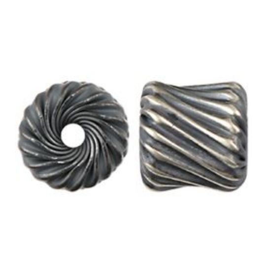 Picture of Sterling Silver Navajo Pearl Style by JCK, 10mm Corrugated Twist Bead