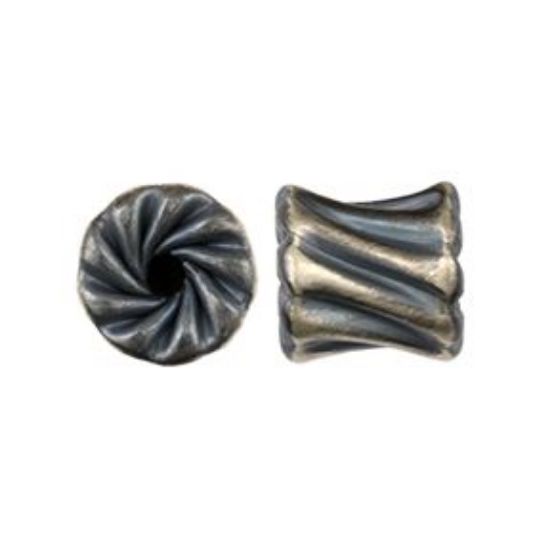 Picture of Sterling Silver Navajo Pearl Style by JCK, 12mm Corrugated Twist Bead