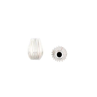 Picture of Sterling Silver Corrugated Drop Bead, 4x5.5mm
