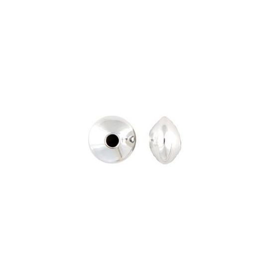 Picture of Sterling Silver Rondelle Bead, ID 1.1mm, 3x4.4mm, Sold per pkg of 10