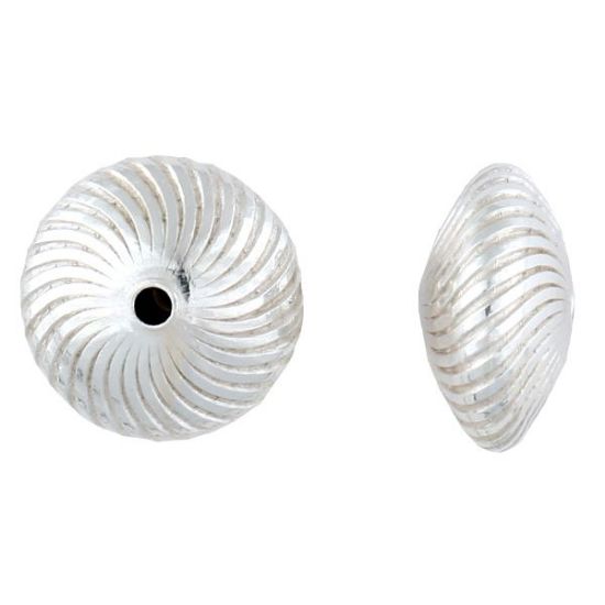 Picture of Sterling Silver Rondelle Spiral Bead, ID 1.6mm, 6.5x12mm