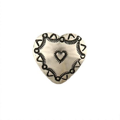 Picture of Nickel Silver Double Heart 22mm Concho with Loop