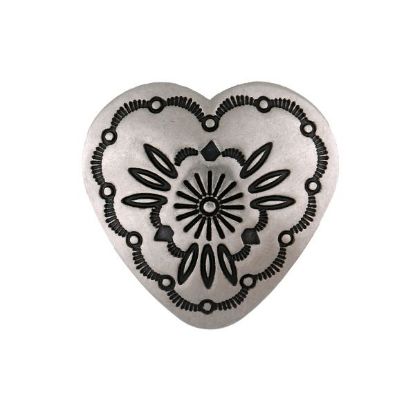 Picture of Nickel Silver Traditional Heart 17mm Concho with Loop