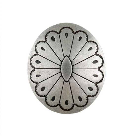 Picture of Nickel Silver Fancy Pearl 29x34mm Concho with Loop