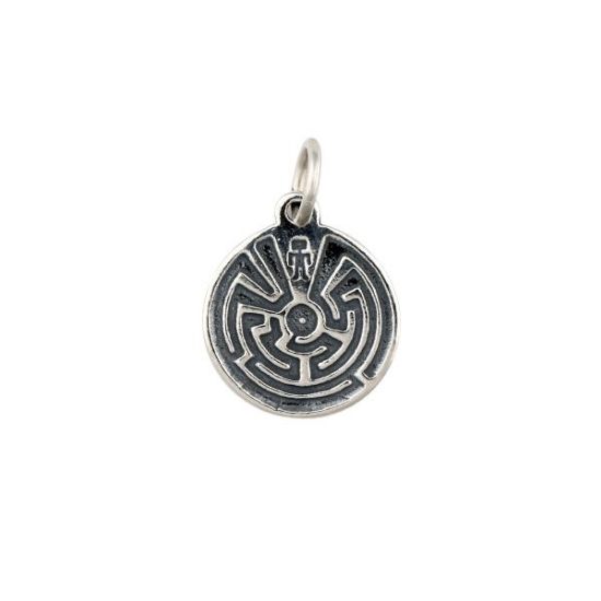 Picture of Sterling Silver Man in Maze, 15mm Charm with Jump Ring