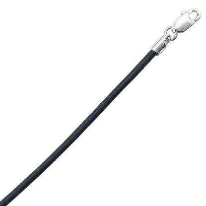 Picture of Black 2mm Leather Necklace, 18"