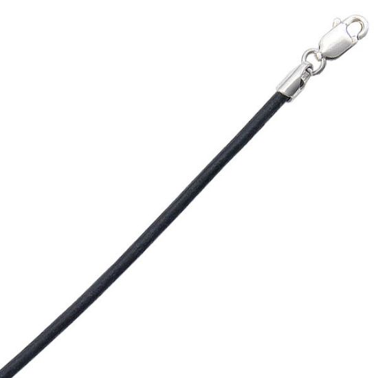 Picture of Black 2mm Leather Necklace, 18"