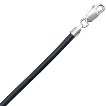Picture of Black 3mm Leather Necklace, 18"