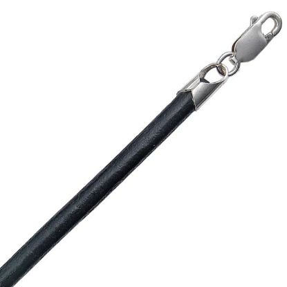 Picture of Black 4mm Leather Necklace, 18"