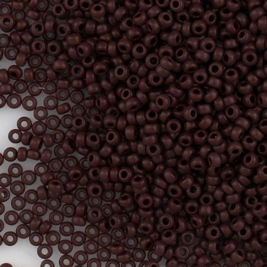 Picture of Opaque Dark Brown Seed Bead #409 / Size 11<br />Approximately 25 Grams