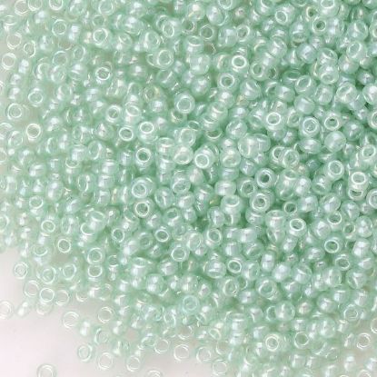 Picture of Size 11 Japanese Seed Beads, Mint Lustre (#370), Approximately 25 Grams
