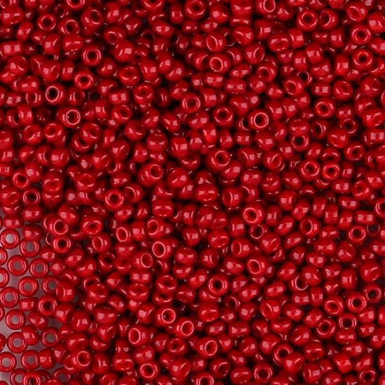 Picture of Opaque Cranberry Seed Bead #407A / Size 11<br />Approximately 25 Grams