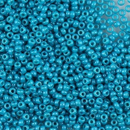 Picture of Opaque Steel Blue Seed Beads Size 11 Color 413D<br />Approximately 25 Grams