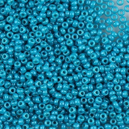 Picture of Opaque Steel Blue Seed Beads Size 11 Color 413D<br />Approximately 25 Grams