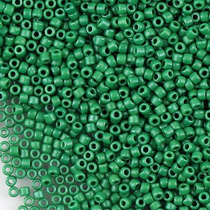 Picture of Opaque Shamrock Green Seed Bead #411D / Size 11<br />Approximately 25 Grams
