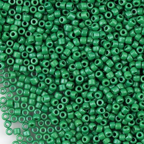 Picture of Opaque Shamrock Green Seed Bead #411D / Size 11<br />Approximately 25 Grams