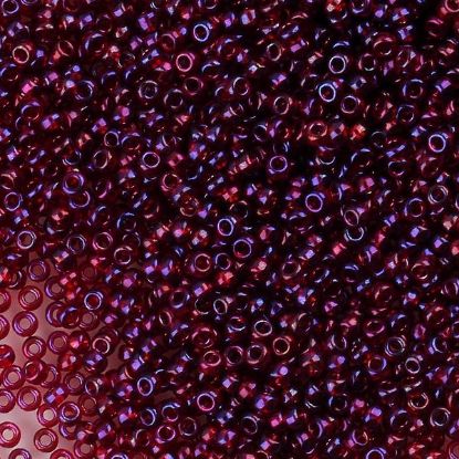 Picture of Size 11 Japanese Seed Beads, Aurora Borealis Lined Raspberry (#299J), Approximately 25 Grams