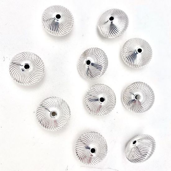 Picture of Sterling Silver Rondelle Spiral Bead, 8.8x16mm