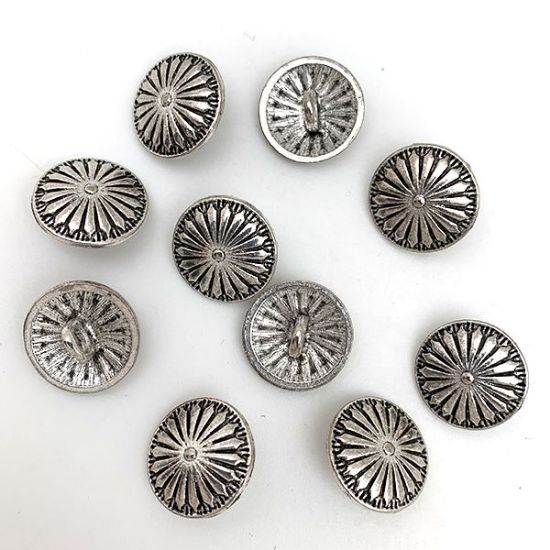 Picture of Base Metal Navajo 18mm Concho Button, 10 Buttons
