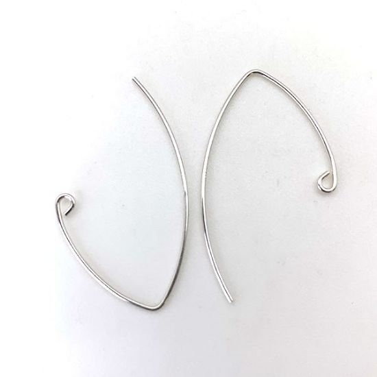 Picture of Sterling Silver "V" Ear Wire, 33mm, 0.030"