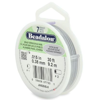 Picture of Beadalon Silver Satin Plated 7 Strand .015 Inch 30 Feet.