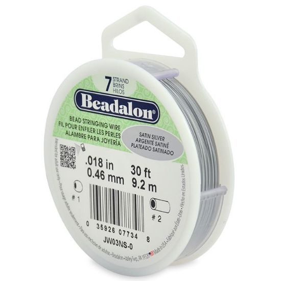 Picture of Beadalon Wire Silver Satin Plated 7 Strand .018 Inch 30 Feet