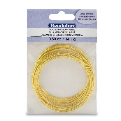 Picture of Beadalon Gold Plated Large Bracelet Memory Wire .025 Inch 1/2 oz