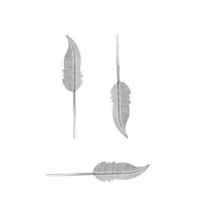 Picture of Sterling Silver Straight Die Struck Feather, 5x24mm