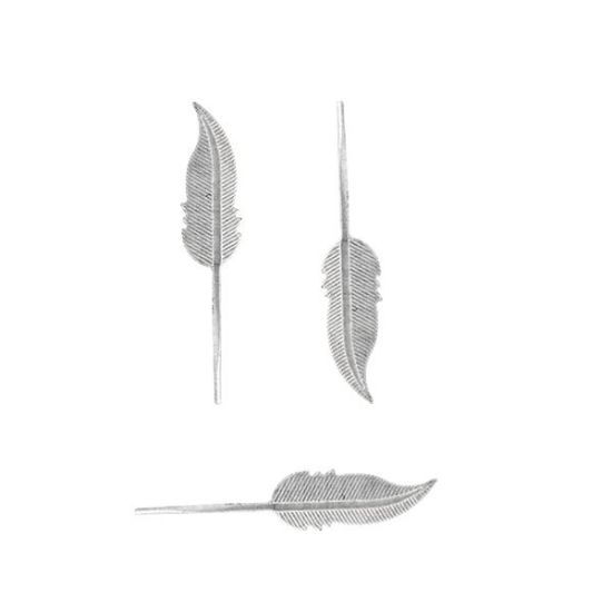 Picture of Sterling Silver Straight Die Struck Feather, 5x24mm