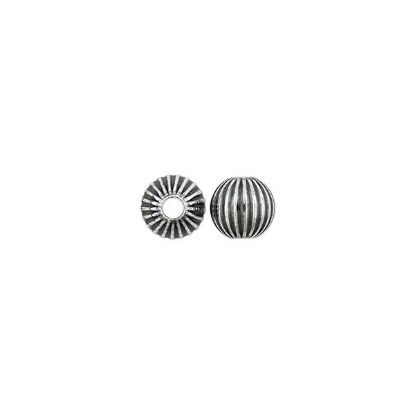 Picture of Sterling Silver Corrugated Rondelle Oxidized Beads 8mm, 2.2mm Hole