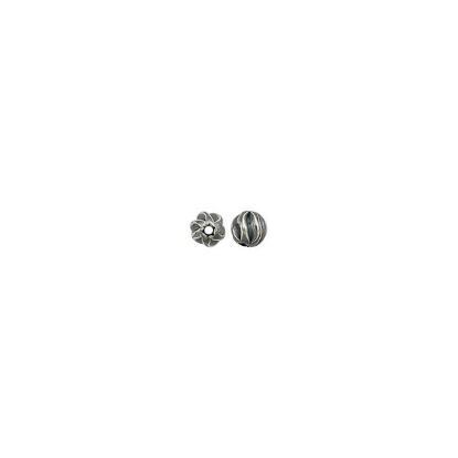 Picture of Sterling Silver Corrugated Twist Round Oxidized Beads 4mm, 1.2mm Hole<br />10 Beads