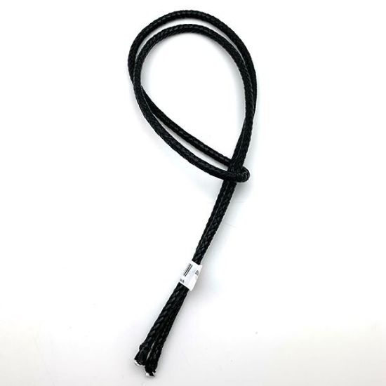 Picture of Handmade Black Leather, Cotton Core, Braided Bolo Cord, 8 Ply, Approx. 48" Length, Approx. 7.5-8mm Thick