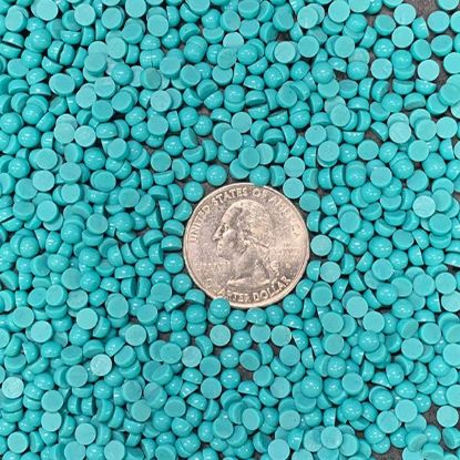 Picture of Block/Imitation Turquoise Round Green Cab 4mm