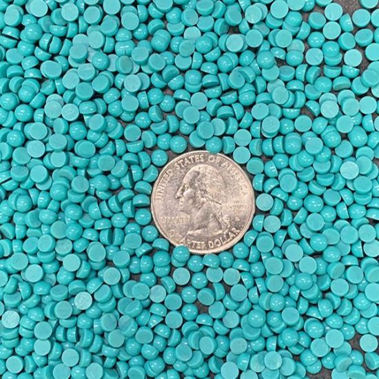 Picture of Block/Imitation Turquoise Round Green Cab 4mm