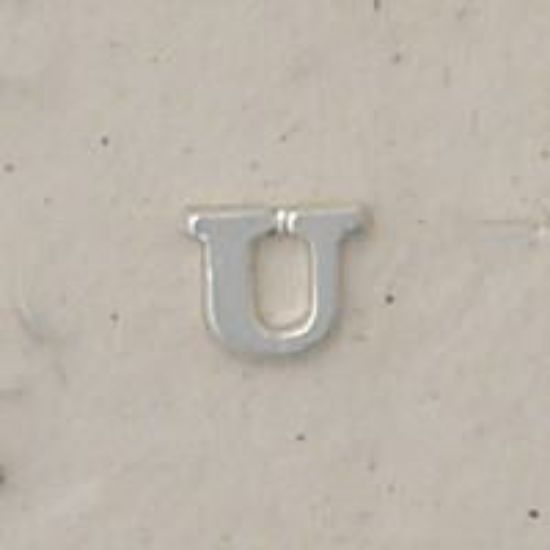 Picture of Sterling Silver Block Letter "U" - 1/4 Inch, 24ga