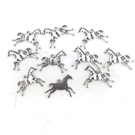 Picture of Silver Plated Horse Pendant, 24x28mm, 10-pieces per pkg