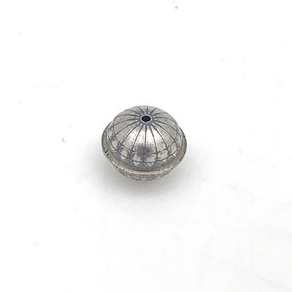 Picture of Sterling Silver Stamped Flower Seam Bead, 14mm