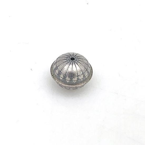Picture of Sterling Silver Stamped Flower Seam Bead, 14mm