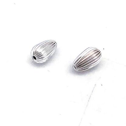 Picture of Sterling Silver Corrugated Drop Bead, 6.5x10mm