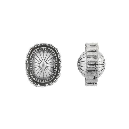 Picture of Silver Plated 11x14mm, Concho Bead, 6 beads