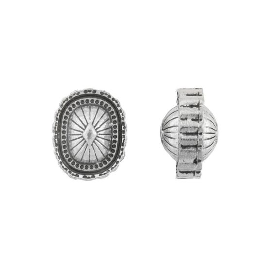 Picture of Silver Plated 11x14mm, Concho Bead, 6 beads