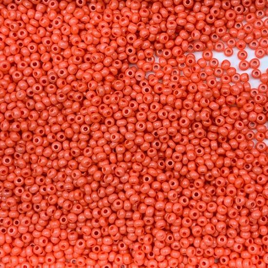 Picture of Size 11 Czech Seed Beads, Opaque Terra Intensive Orange, Approximately 25 Grams