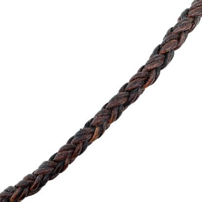 Picture of Ant Brown Braided Leather Bolo 8mm, Sold by the Inch