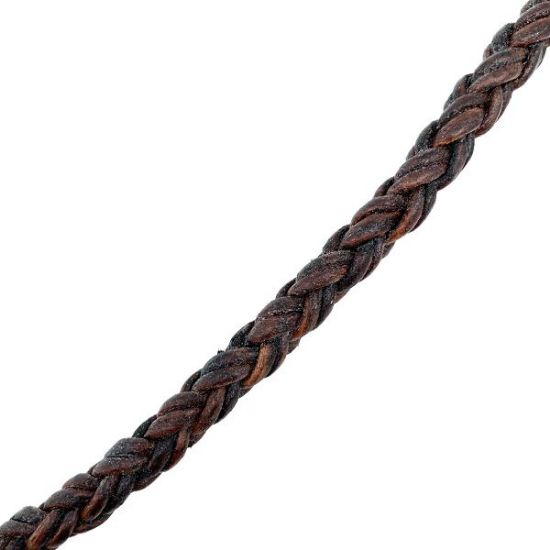 Picture of Ant Brown Braided Leather Bolo 8mm, Sold by the Inch