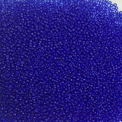 Picture of Size 15 Japanese Seed Bead, Transparent Cobalt #151, Approximately 25 Grams