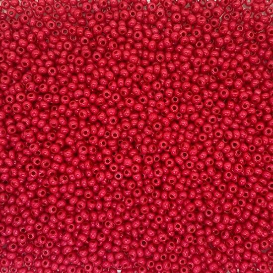 Picture of Size 11 Czech Seed Beads, Opaque Terra Intensive Red, Approximately 25 Grams