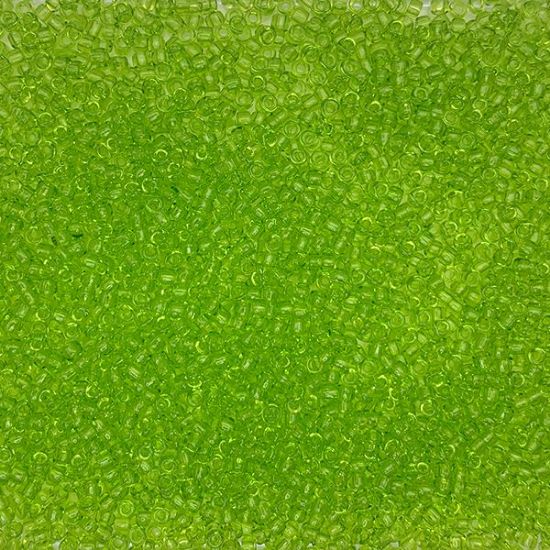 Picture of Size 11 Japanese Seed Beads, Transparent Light Green (#143), Approximately 25 Grams