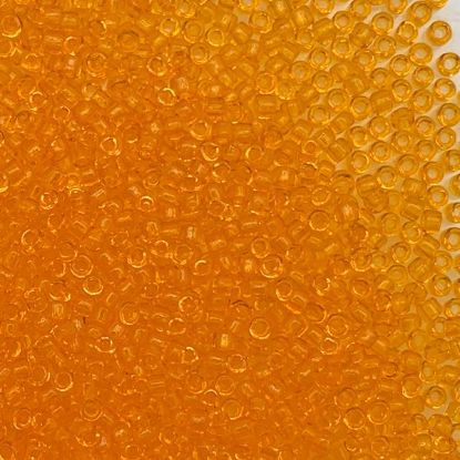 Picture of Size 11 Japanese Seed Beads, Transparent Orange (#138), Approximately 25 Grams