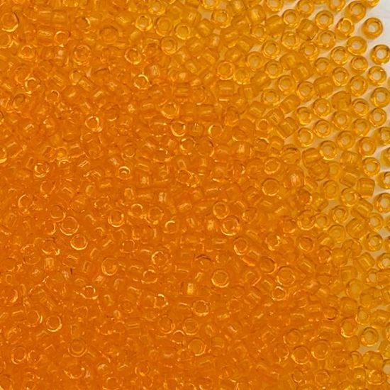 Picture of Size 11 Japanese Seed Beads, Transparent Orange (#138), Approximately 25 Grams